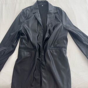 Women's Black Faux Leather Jacket
